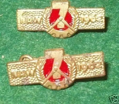 2 DDR Abzeichen Nationales Aufbauwerk 1962