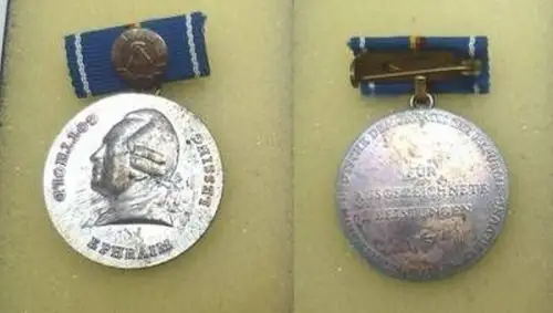 DDR Medaille Gotthold Ephraim Lessing Silber mit Etui