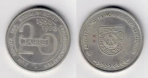 DDR Medaille 20 Jahre Zivilverteidigung 1958-1978