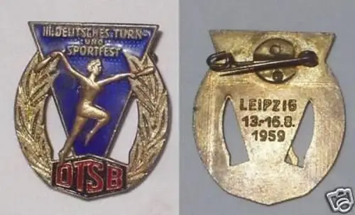 DDR Abzeichen III. Deutsch. Turn-& Sportfest Leipzig 1959