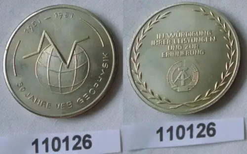 DDR Medaille 30 Jahre VEB Geophysik 1951-1981 (110126)