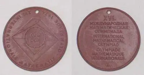 DDR Medaille Porzellan Meißen Mathematik Olympiade 1974