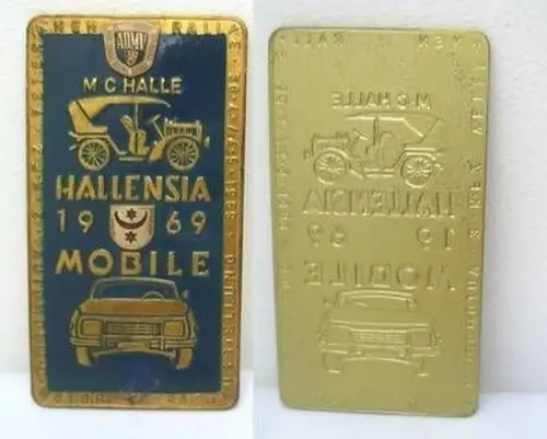 DDR Medaille ADMV Plakette Rallye Hallensia 1969