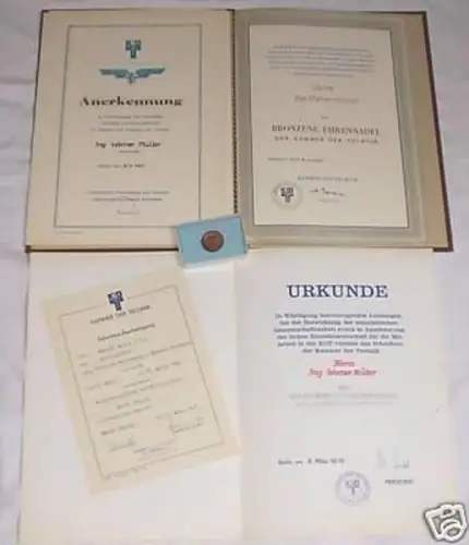 DDR Ehrennadel Kammer d. Technik im Etui + Urkunde 1975