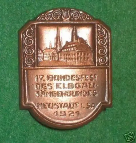 seltenes Abzeichen Bundesfest Neustadt in Sachsen 1921