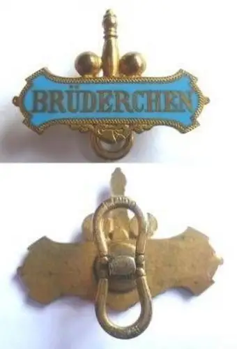 emailliertes Kegler Abzeichen "Brüderchen" 1890
