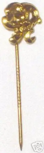 goldfarbene Anstecknadel mit Initialen BDH um 1930