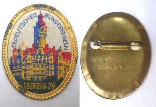 Abzeichen 17. Deutsches Bundeskegeln Leipzig 1929