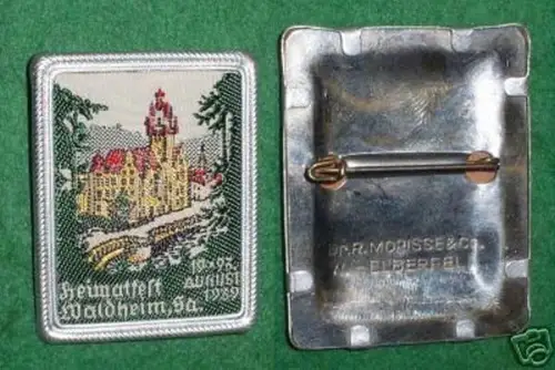 seltenes gesticktes Abzeichen Heimatfest Waldheim 1939