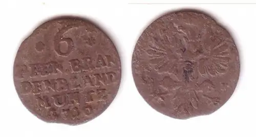 6 Pfennige Billon Münze Brandenburg Preussen 1710 (102332)