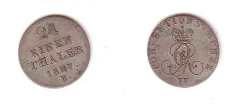 1/24 Taler Silber Münze Hannover 1827 B