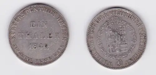 1 Taler Silber Münze Hessen-Kassel 1842 (122906)