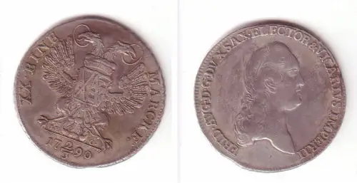 2/3 Taler Silber Münze Sachsen Vikariatsprägung 1790 IEC (104927)