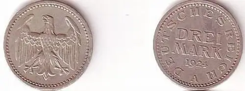 Silber Münze 3 Mark Weimarer Republik 1924 A