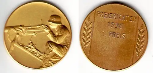 seltene Medaille Preisrichten 1. Preis 1936 für Maschinengewehrschützen (112117)
