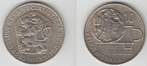 10 Kronen Silber Münze Tschechoslowakei 1966