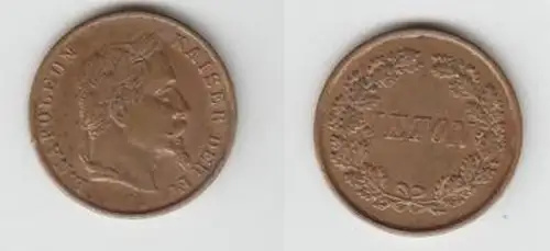 alte Wertmarke Jeton Kaiser Napoleon um 1880