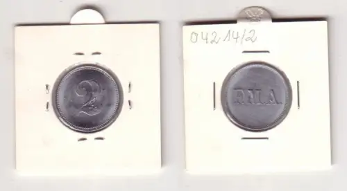 Ohne Ort (Fankfurt/ M) 2 Privatnotgeld Zink F.M.A.(Frankfurter Masch.A.)