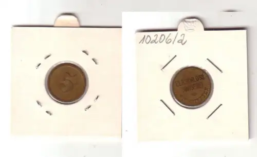 seltene Münze Nienstedten (Hamburg) 5 Privatnotgeld Messing Elbschloss Brauerei