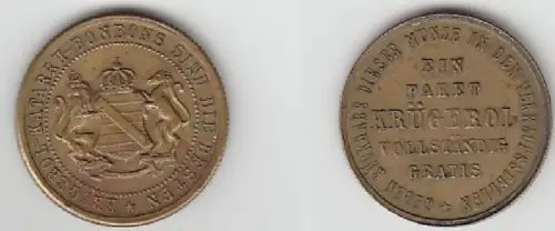 alte Wertmarke für Krügerol Halsbonbons um 1910
