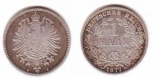 1 Mark Silber Münze Kaiserreich 1877 B