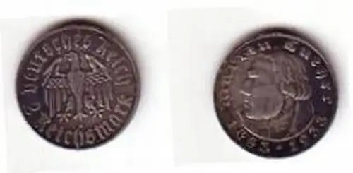 2 Mark Silber Münze Martin Luther 1933 A