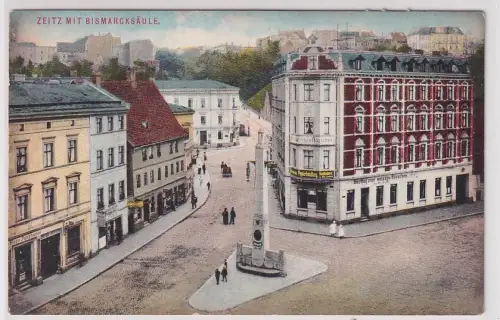 908581 Ak Zeitz mit Bismarcksäule und Gasthof zum weißen Rösschen um 1910