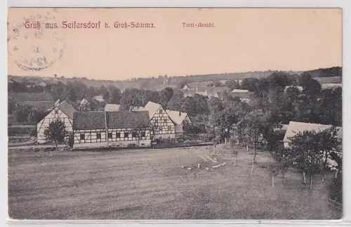 19845 Ak Gruß aus Seifersdorf bei Groß-Schirma Totalansicht 1913