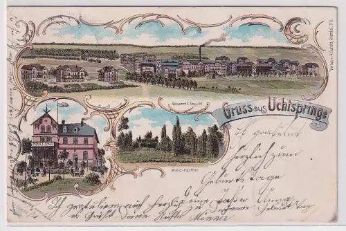 46215 Ak Lithographie Gruß aus Uchtspringe Hotel F.Schulz usw. 1899