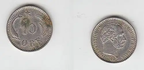 10 Öre Silber Münze Dänemark 1903