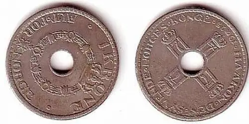 1 Krone Nickel Münze Norwegen 1925