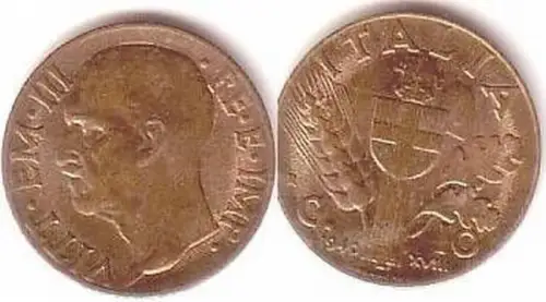 10 Centesimi Messing Münze Italien 1940