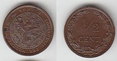 1/2 Cent Kupfer Münze Niederlande 1906