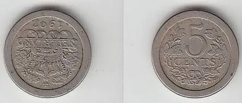 5 Cent Nickel Münze Niederlande 1907