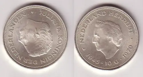 10 Gulden Silber Münze Niederlande 1970