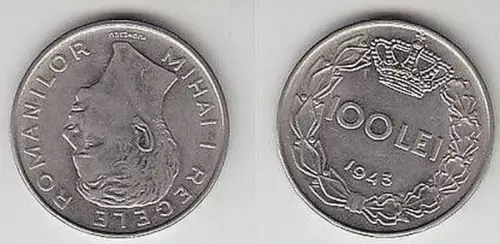 100 Lei Stahl Münze Rumänien 1943
