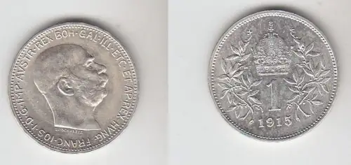 1 Krone Silber Münze Österreich 1915 (111532)