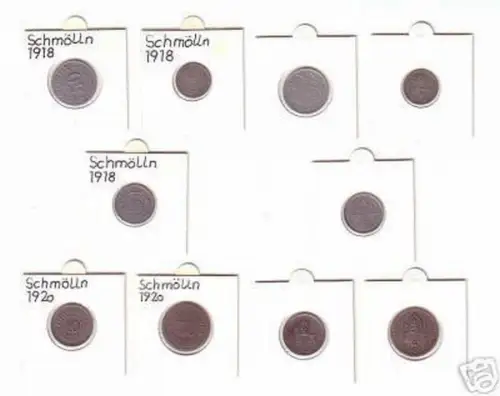 5 Münzen Notgeld Stadt Schmölln S.A. 1918-1920
