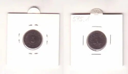 5 Pfennig Zink Münze Notgeld Stadt Warendorf 1918