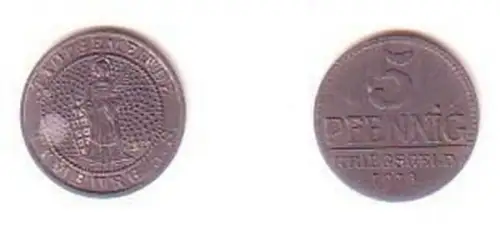 5 Pfennig Notgeld Zink Münze Stadt Camburg a.S. 1918