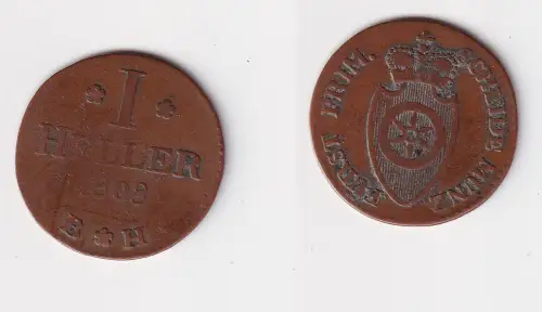 1 Heller Kupfer Münze Fürstprimatische Staaten 1808 f.ss (170172)