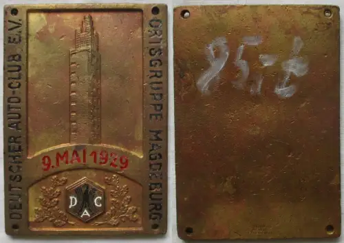 ADAC Plakette Deutscher Auto-Club e.V. Ortsgruppe Magdeburg 1929 (146365)