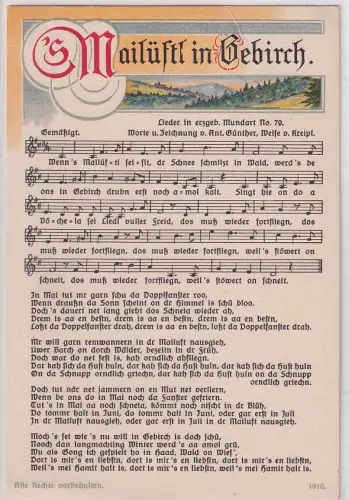 08014 Lied AK Anton Günther - 's Mailüftl in Gebirch, Mundart No. 79