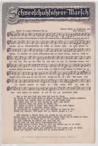 903109 Lied AK Anton Günther - Schneeschuhfahrer-Marsch Lied entstand 1912