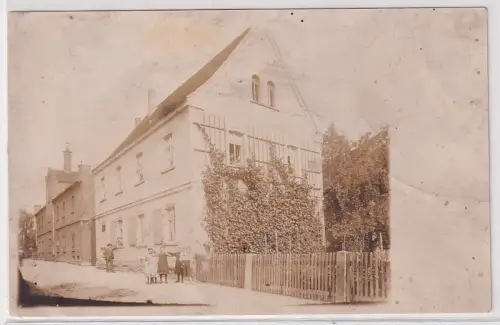 900306 Foto Ak Kayna bei Zeitz Straßenzug mit Wohnhaus um 1920
