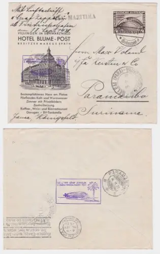 94772 Zeppelinpost 2. Südamerikafahrt 1931 mit 4 RM Marke Polarfahrt 1931 LZ 127