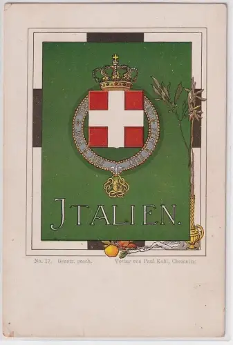69310 Wappen Ak Lithographie Königreich Italien um 1900