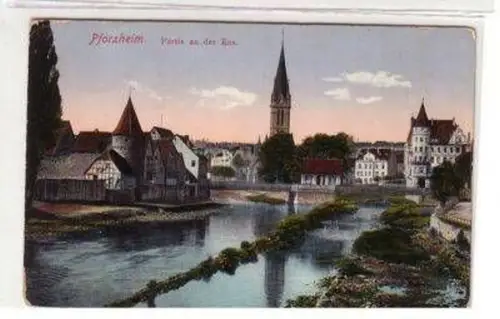 467206 Ak Pforzheim Partie an der Ens 1916