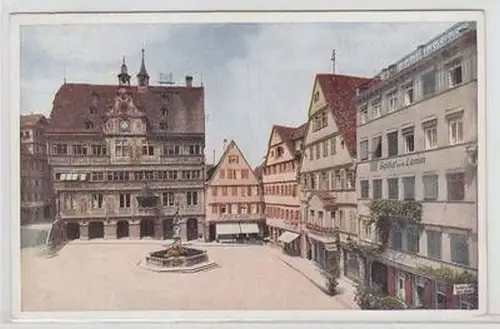 51560 Ak Tübingen Marktplatz mit Rathaus und Hotel Lamm 1936