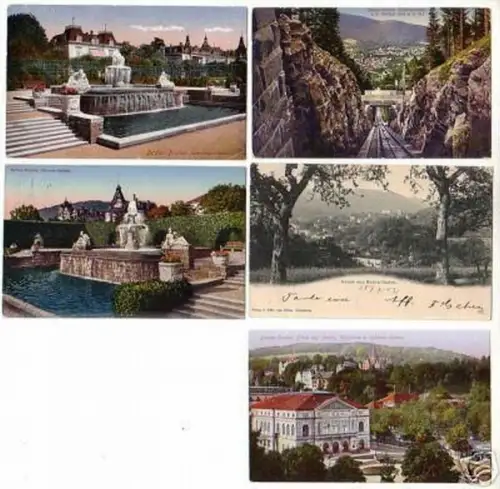04389/5 schöne Ak Baden-Baden Gönner-Anlage usw. um 1910